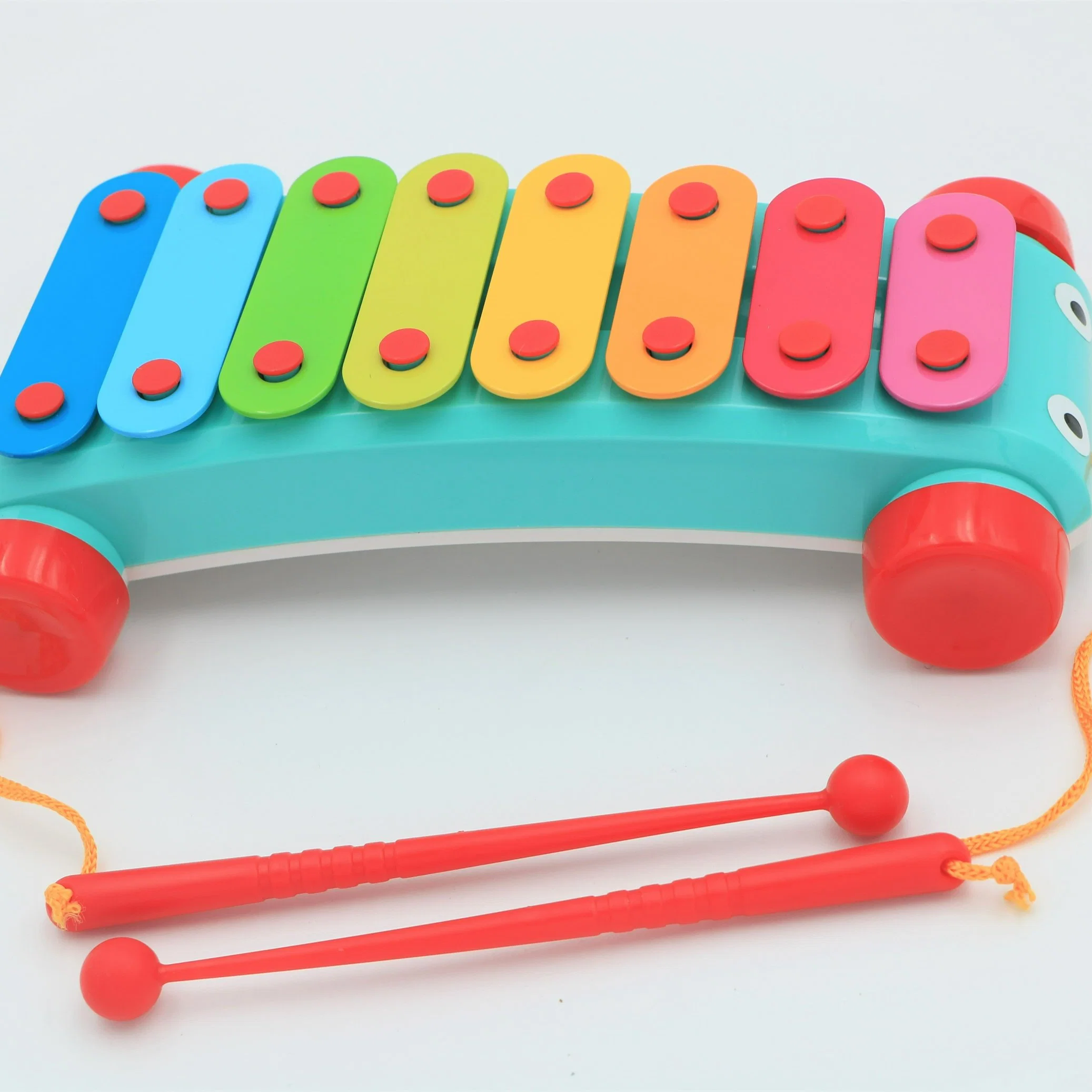 Xilófono para niños, el color xilófono de madera de tijera de juguete con seguro para niños Mazas, instrumentos musicales educativos juguetes para bebés