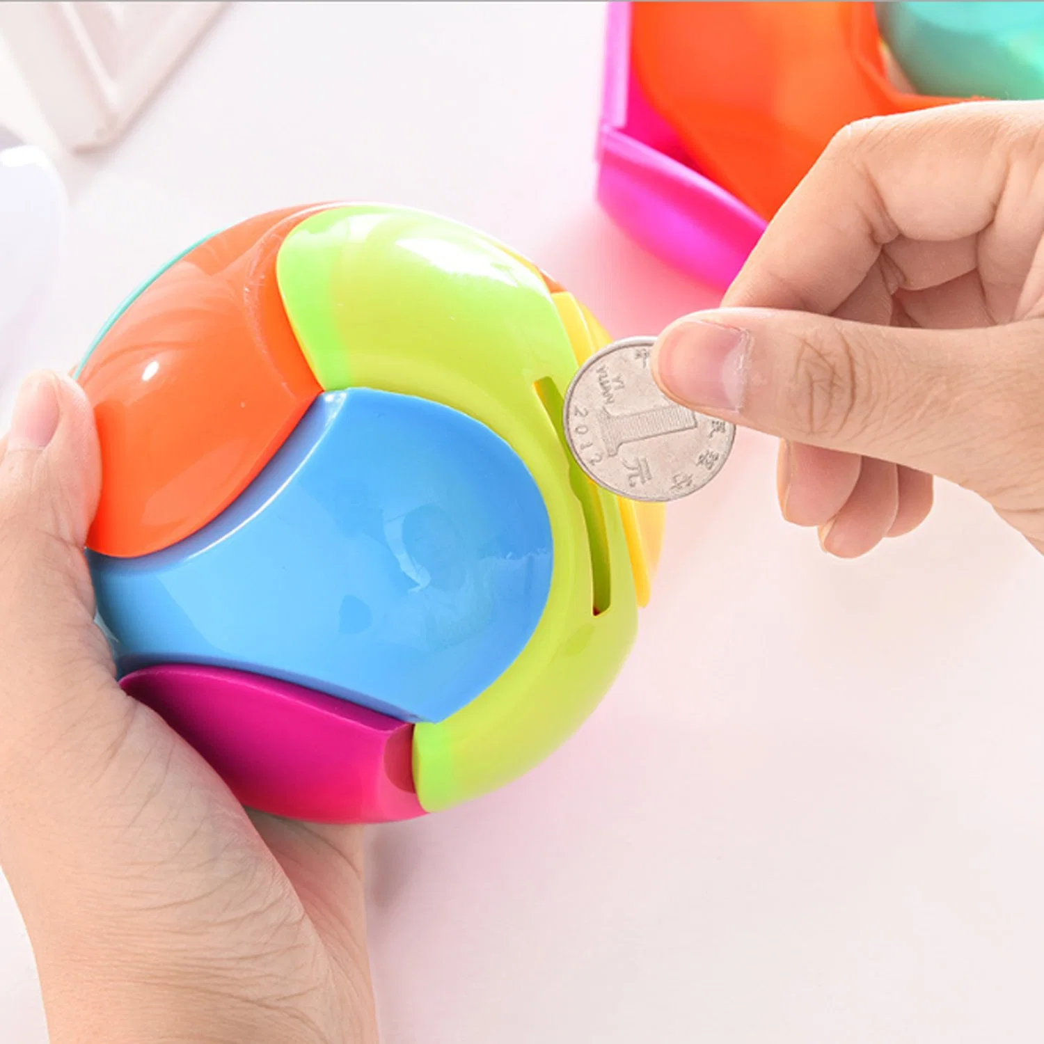 LED Light up Educational Toys Piggy Bank 3D Plastic Ball