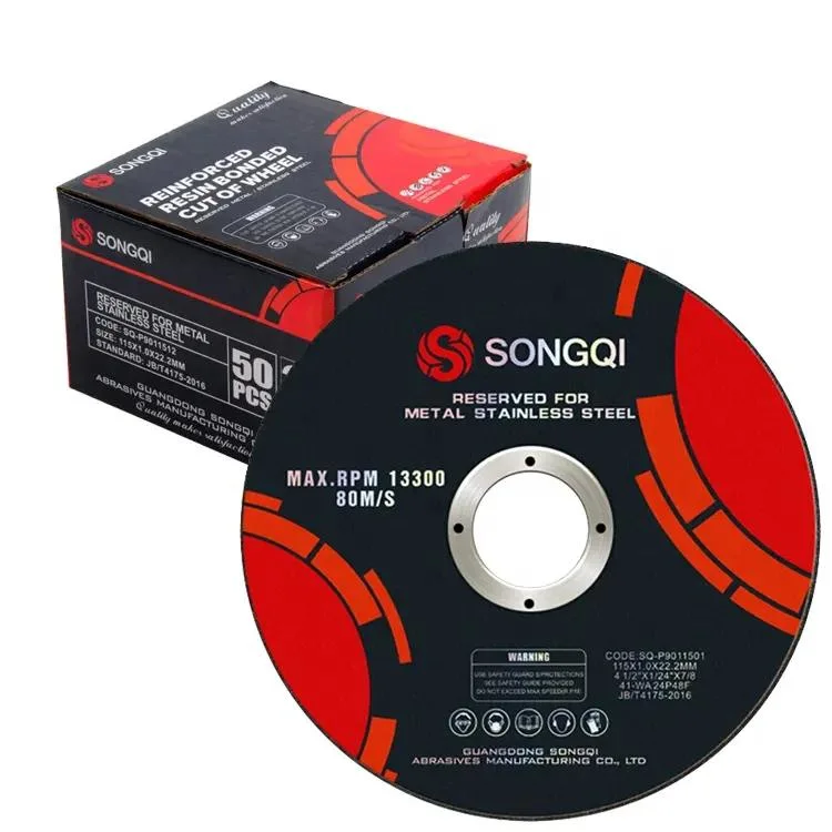 Songqi 4 1/2 Inch 115 mm 115mm Metal Cutting Disc Disco Tipo 41 De 4-1/2" X 1mm Corte Fino De Metal