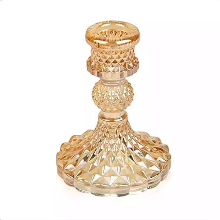 China Factory Modern Colorful Glass Candle Holder for Taper Glass Candlestick Wholesaler