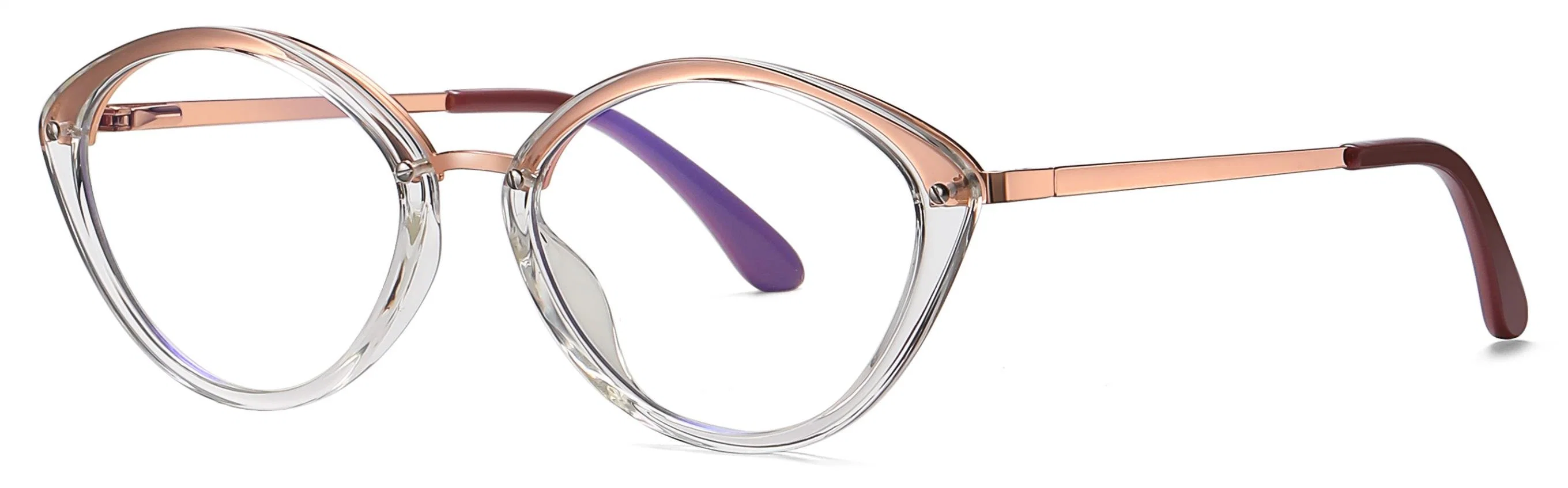 Supremely Stylish Oval Shape Frame Glossy Semi-Opaque Colors Anti Scratch Coating Tr90 Women Glasses