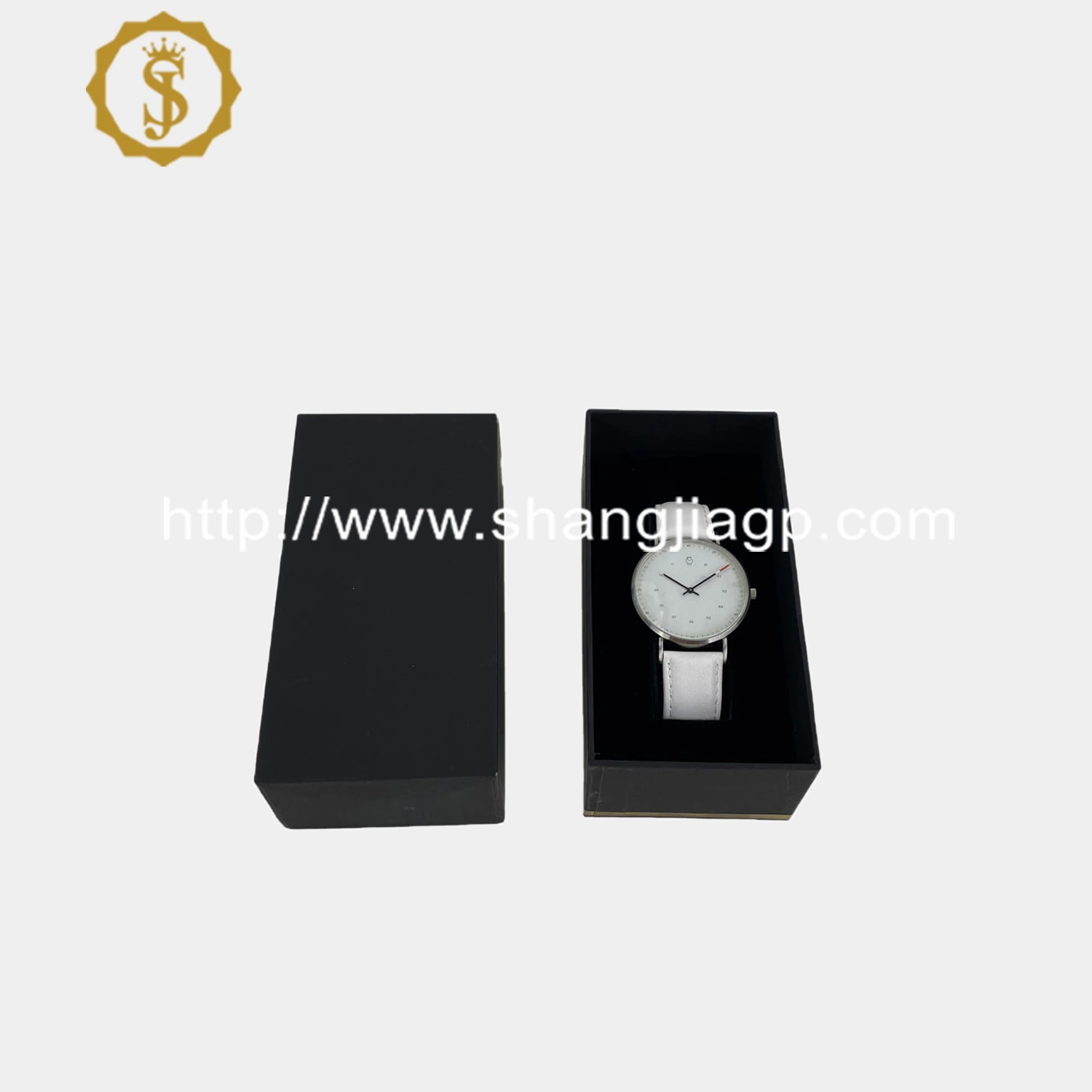 New Product Luxury Simple Design Modern Branded Watch Packaging Box Black Long Watch Box with Lid