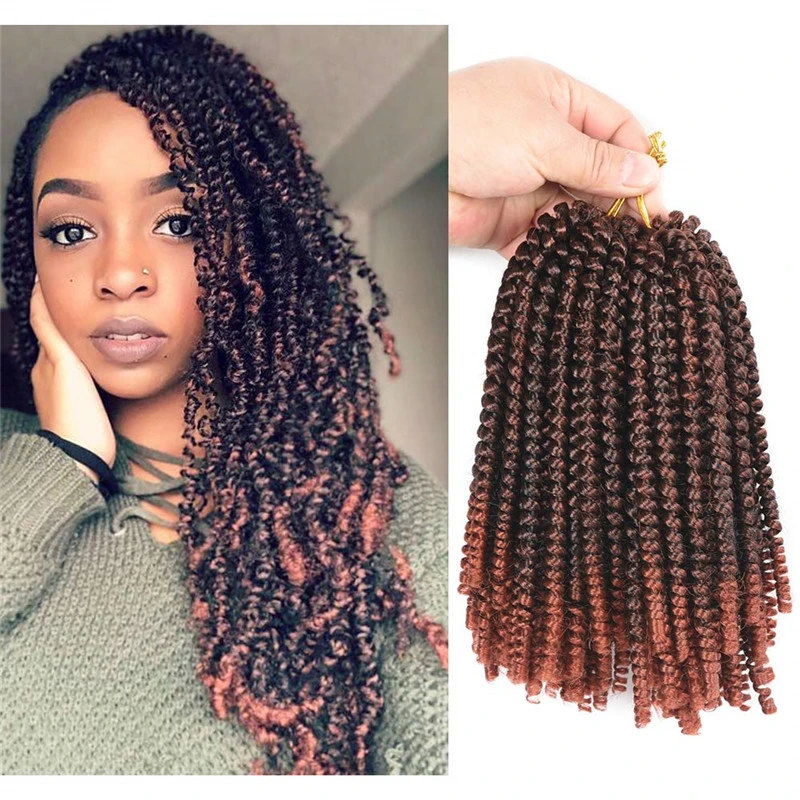 Hot Selling 8" Fluffy Spring Twist Crochet Braiding Hair Synthetic Kanekalon Fiber