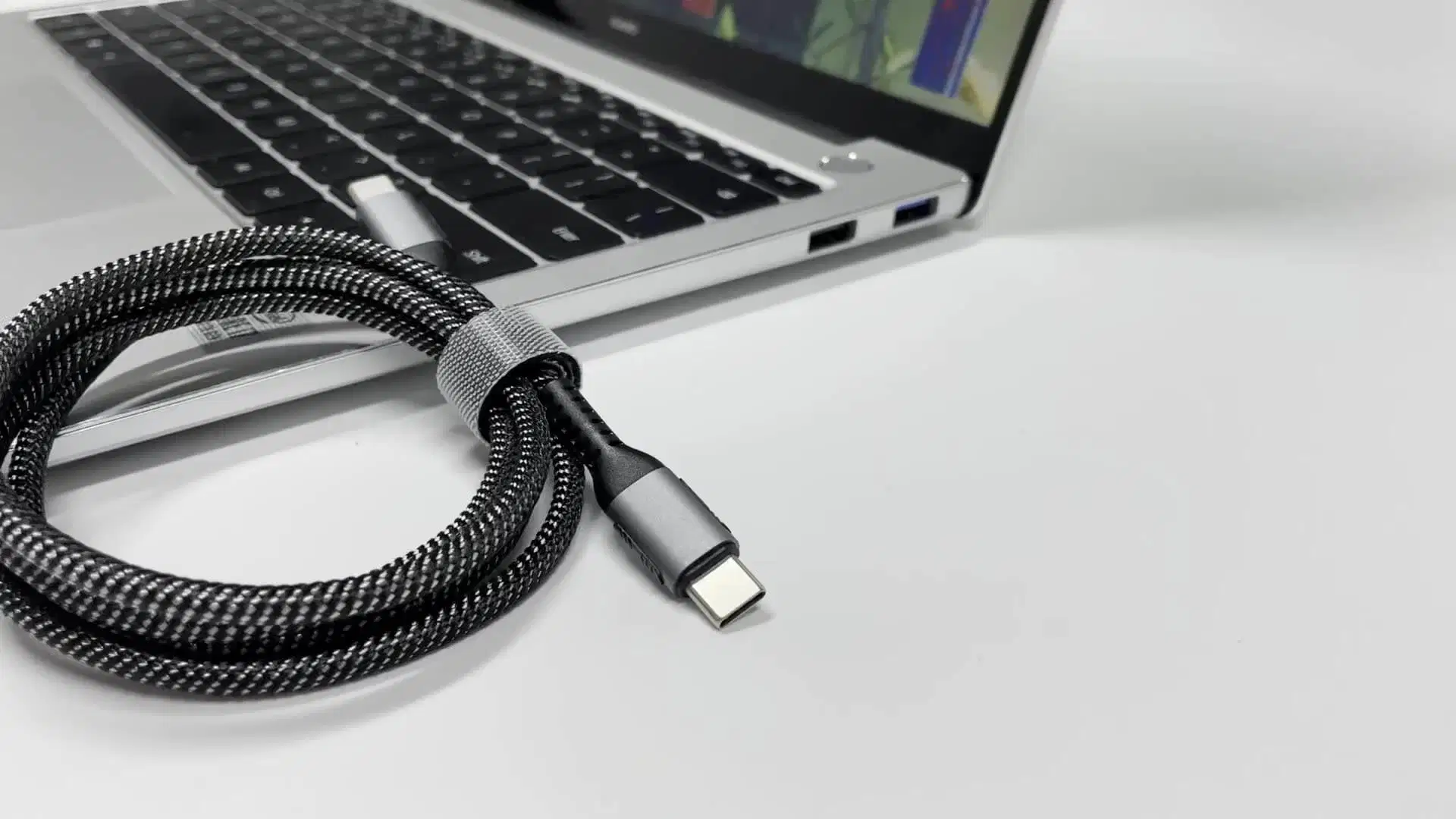 وصول جديد USB 2.0 20 جيجابايت 100 واط PD 5A USB C إلى كبل USB من النايلون المضفر للكمبيوتر المحمول MacBook لمدة كابل وحدة التحكم بالألعاب