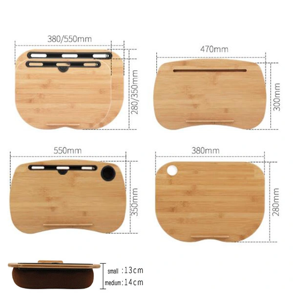 Multifuncional portátil plegable de bambú Mesa de ordenador