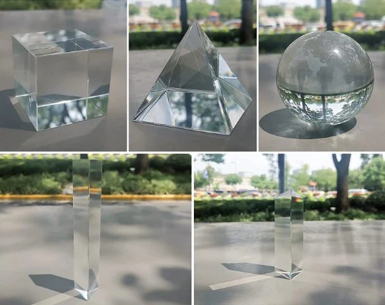 2024 K9 Free Sample/Inquiry for Drawings Photography Crystal Ball Cube Triangular Prism Optical Pyramid 60mm 55mm 50mm