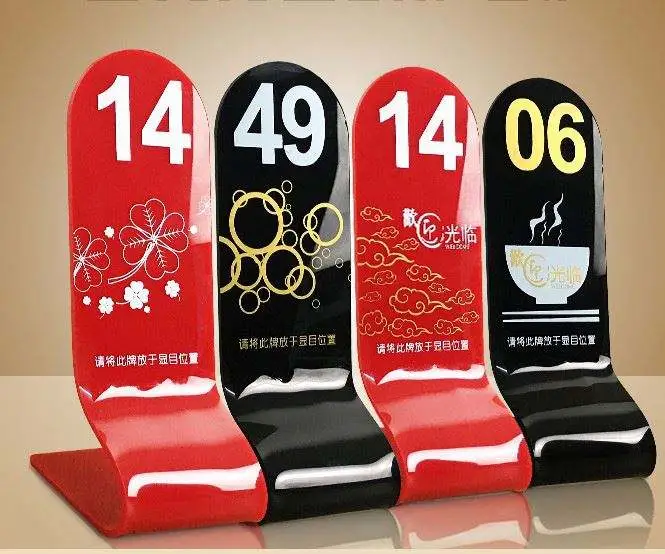 Customized High quality/High cost performance  Restaurant Fast Food Acrylic Reserved Sign Table Stand