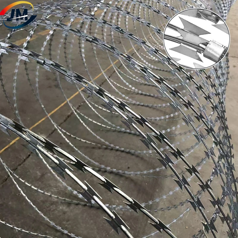 Stainless Steel/Hot Dipped Galvanized Concertina Razor Spiral Cross Blade Barbed Wire Price for Fencing