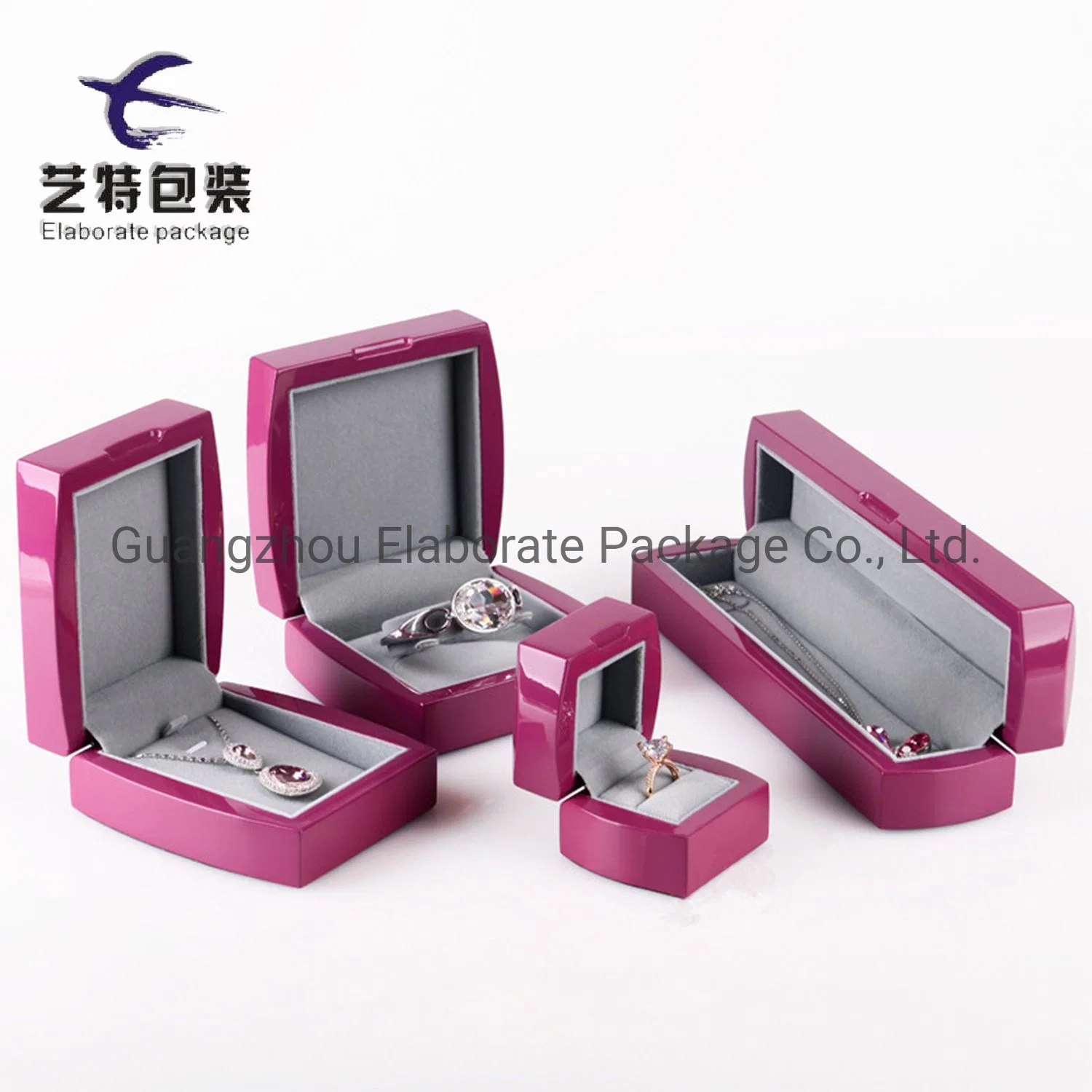 Fashionable Wooden Piano Lacquer Jewelry Box Pink Color