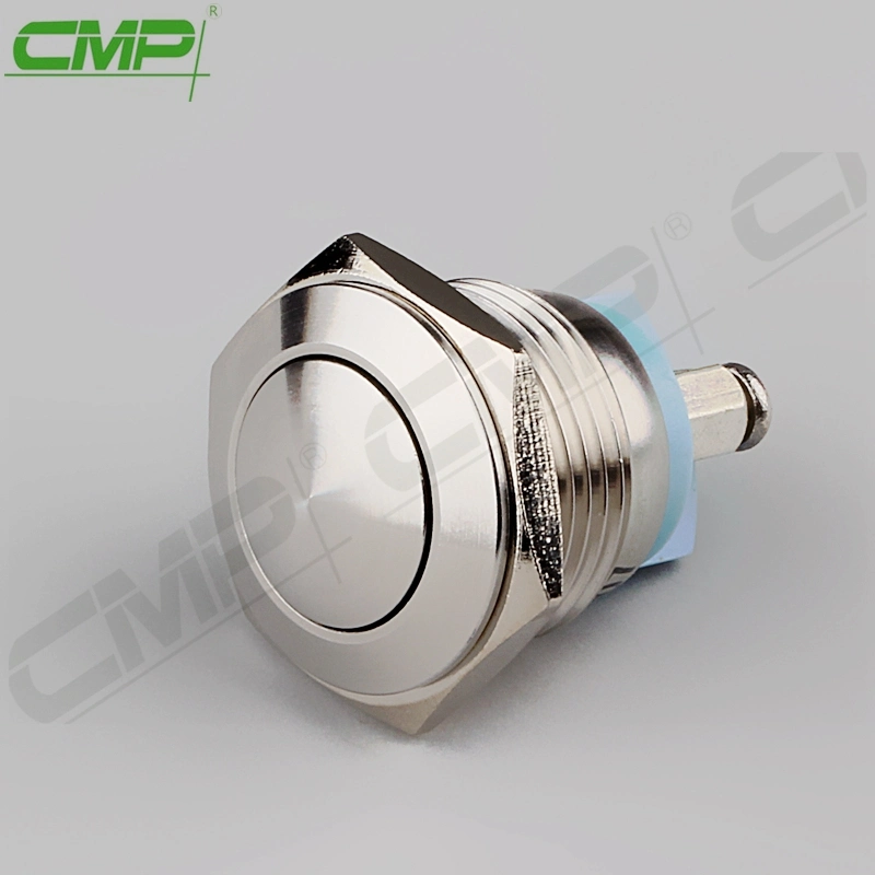 16mm Stainless Steel Domed Normally Open Momentary Push Button Switch