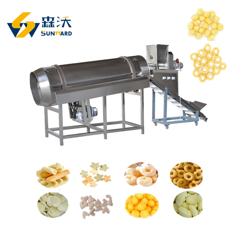 Cheese Puffed Pofak Corn Snack Extruder Extruded Inflated Cereal Popped Balls Rings Bars Curls Food Making Machine