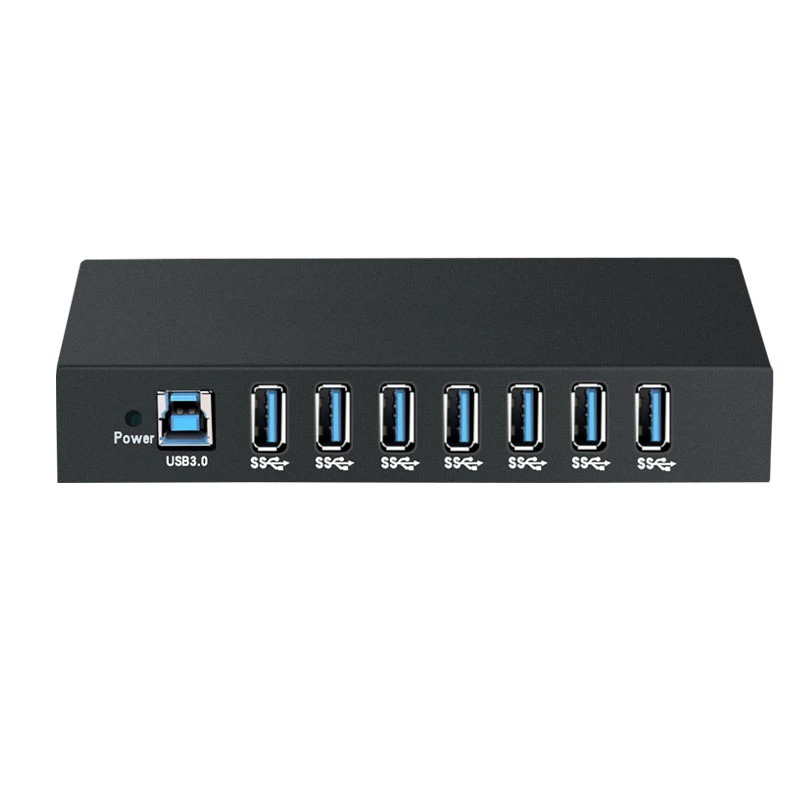 7 Port Industrial USB3.0 Hub with 15kv ESD Protection Rail Mounting
