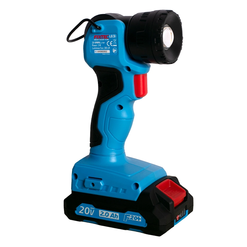 Fixtec 20V max Cordless Mini luz LED de trabajo/Linterna con gancho de colgar