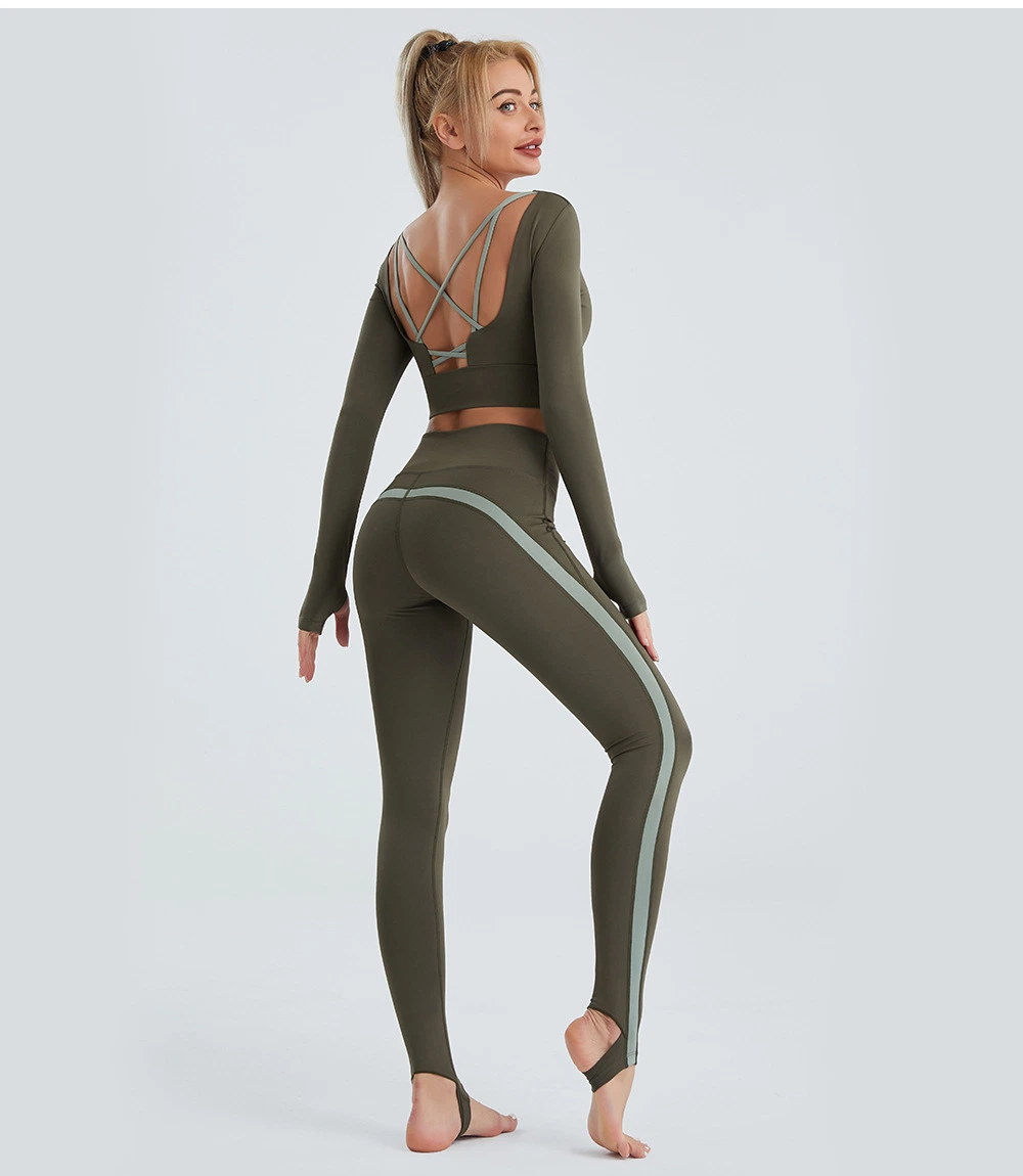 Женская спортивная одежда Фитнес повседневная одежда Спорт 2-х компонентная тренировка Женская одежда для фитнеса для йоги