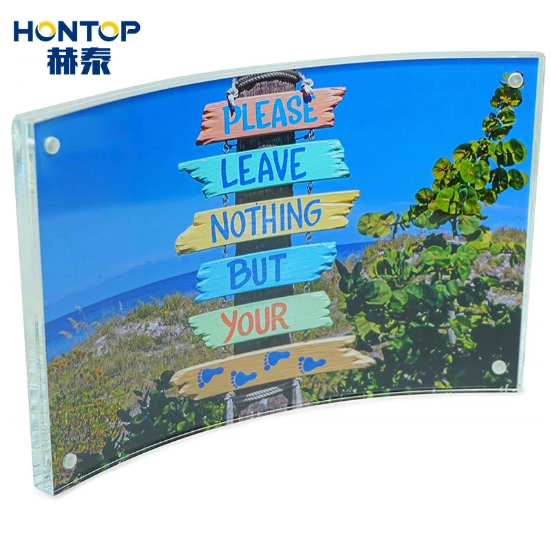 Transparent High Strength Impact Promotion Wedding Gift Table Top Display Strong Magnetic Elegant Acrylic Photo Pictures Frame