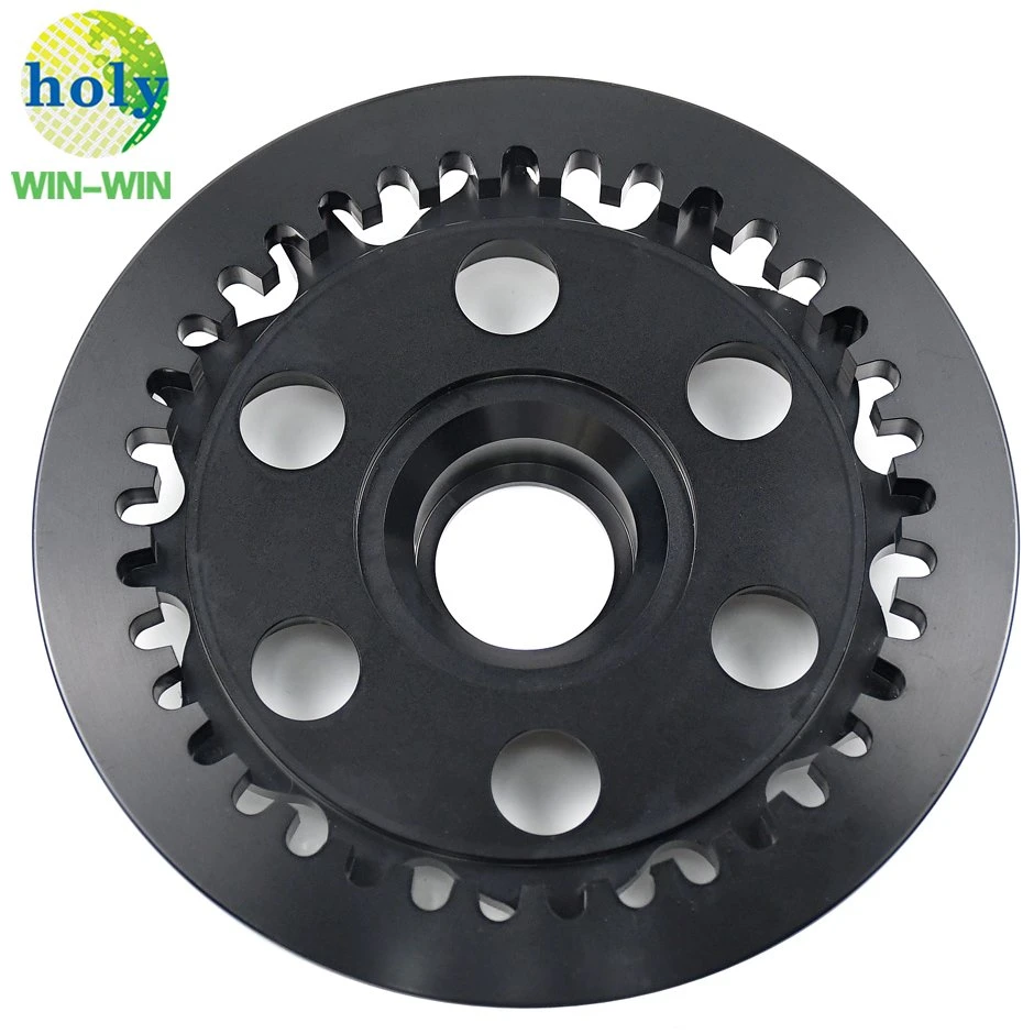 Black Motorcycle Clutch Plate Aluminum Pressure Plate with CNC Machining