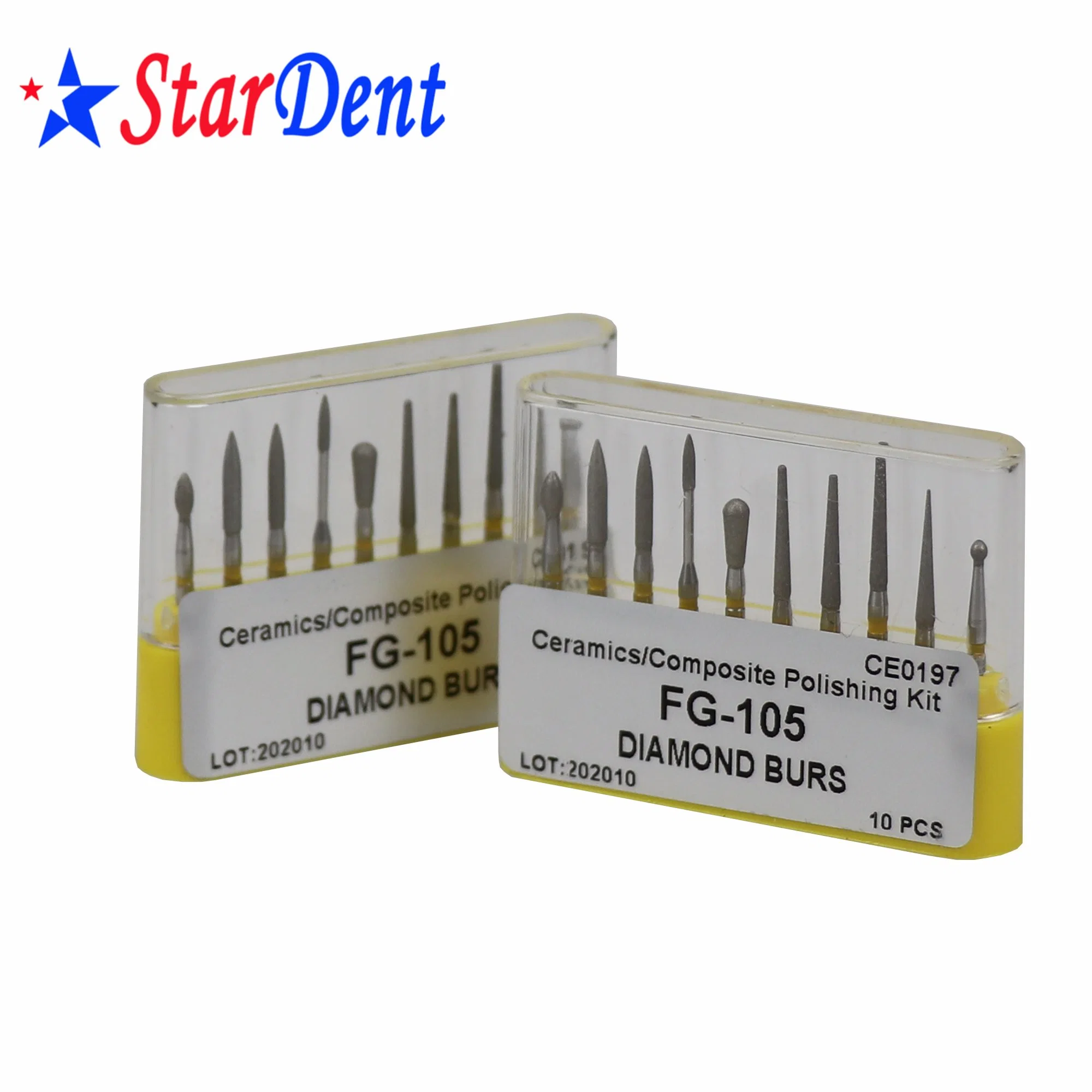 Dental Diamond Burs Kit Fg-105 Ceramic Polishing Kit Composite Polishing Kit for High Speed Handpiece Diamond Drill Kit