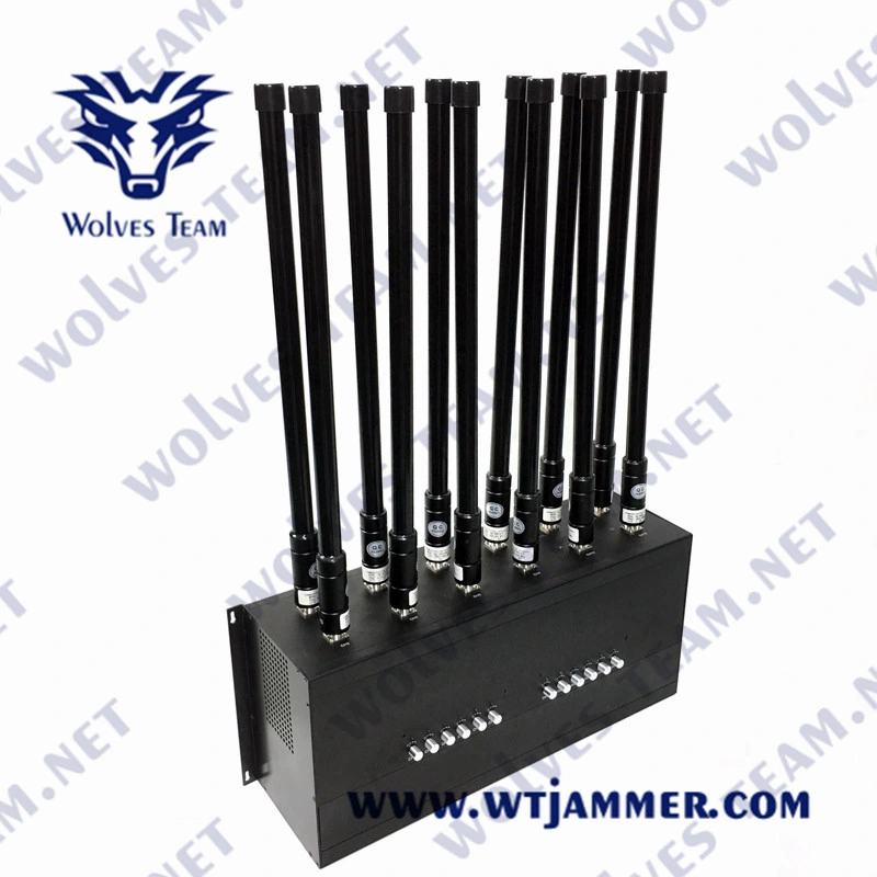 16 Bänder Einstellbares GSM CDMA 3G 4G 5G Mobiltelefon UHF VHF WiFi GPS Lokjack Signal Jammer 60 Meter