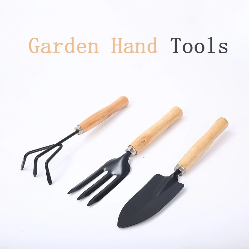 El rastrillo de jardín de madera de la horquilla de la pala asa de la herramienta Conjunto de herramientas de jardín básica