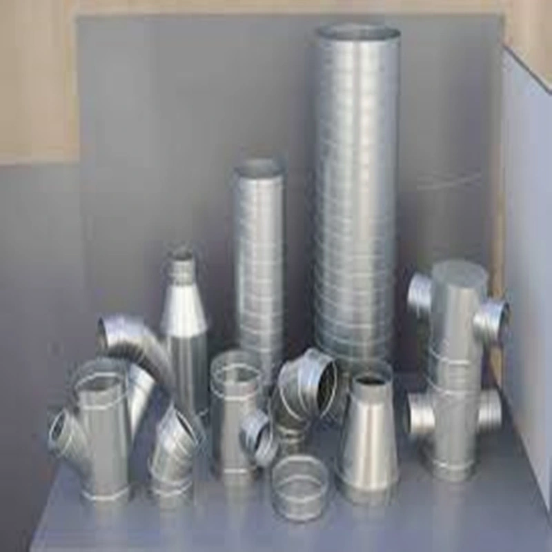 Sistema de suministro de aire HVAC de acero inoxidable y aluminio/PVC galvanizado redondo en espiral ventilación rectangular Conducto de aire acondicionado