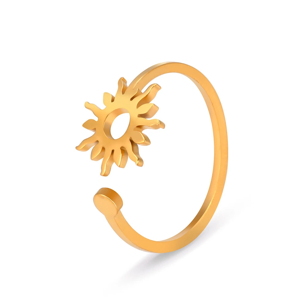 Wholesale Open Hollow Sun Rings Jewelry Women for Gift