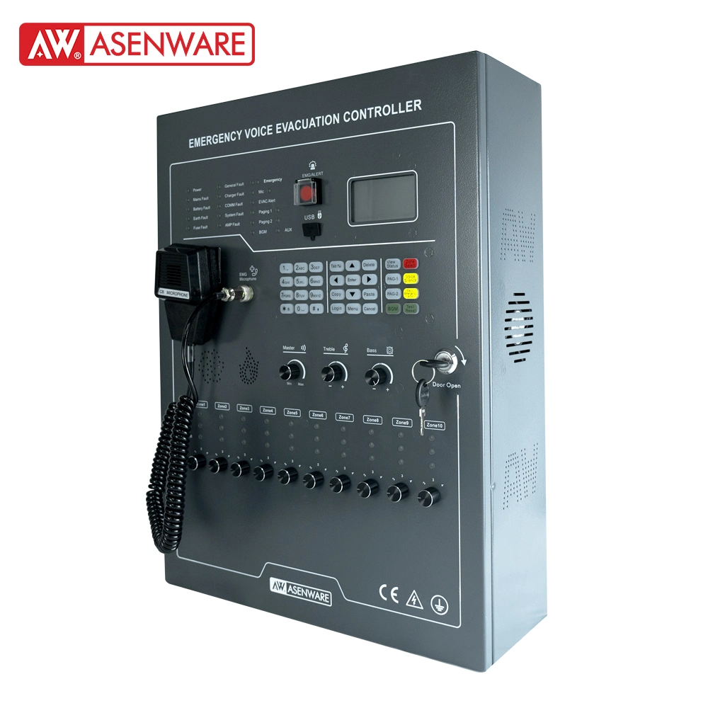 Audio Voice Evacuation System Control Panel Fire Alarm Voice Evacuation System for Hospital