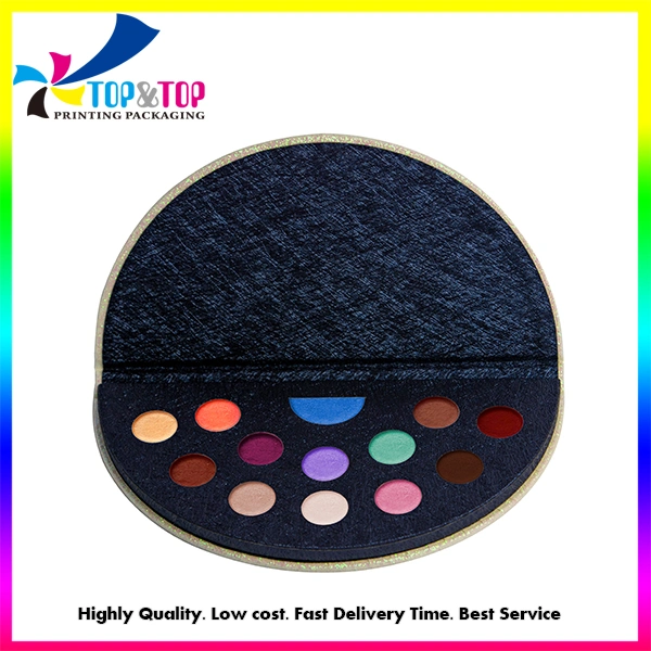 Custom Empty Black Makeup Eyeshadow Compact Case with Mirror