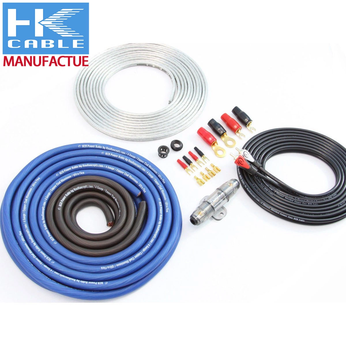 Venda China fábrica produção chegada 0AWG Kit de cabo de áudio para carro Kit de cabos do amplificador para automóvel Kit de cabo do amplificador rígido