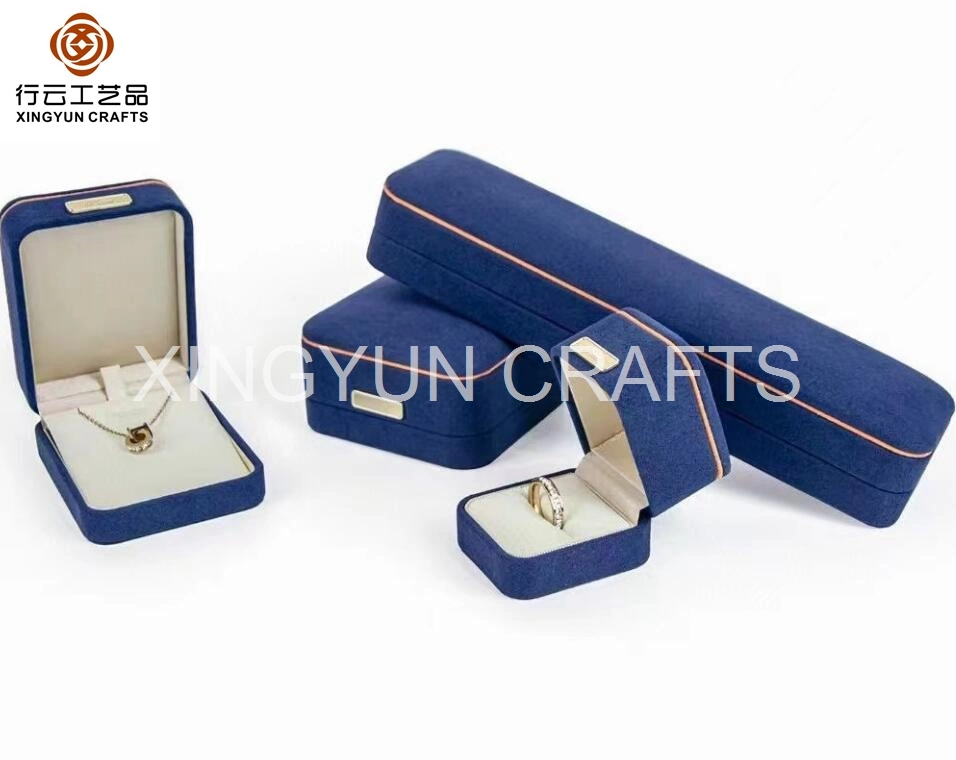 Royal Blue Top Quality Microfiber Jewelry Display Box Custom Gift Package Box