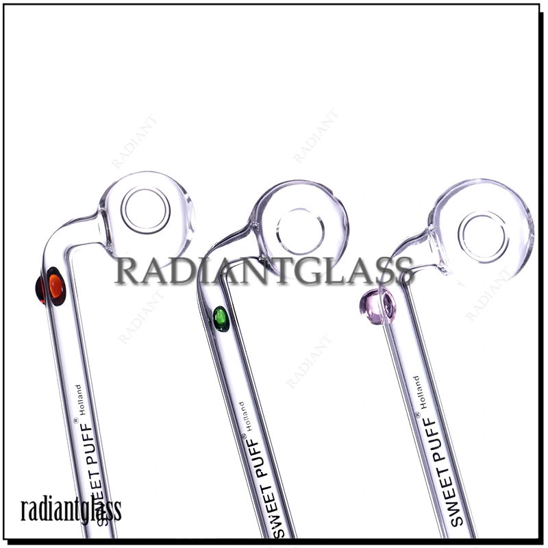 Hohe Borosilikatglas Großhandel Glas Süße Puff Öl Burner Pipe Mit farbigem Spot Hot Sell