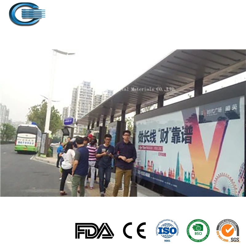 Huasheng Bus Stop Shelter China Bus Shelter Manufacturer High quality/High cost performance Advertising Stainless Steel Prefab Equipment Bench Bus Stop Shelter