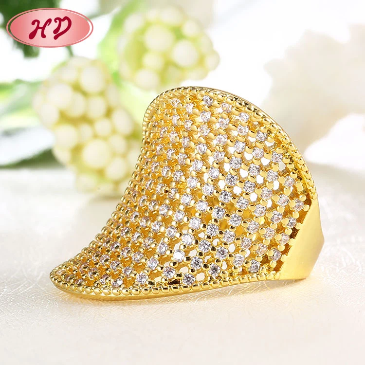 Fashion 18K Gold Color Unique Rings Jewellery Women CZ Rings