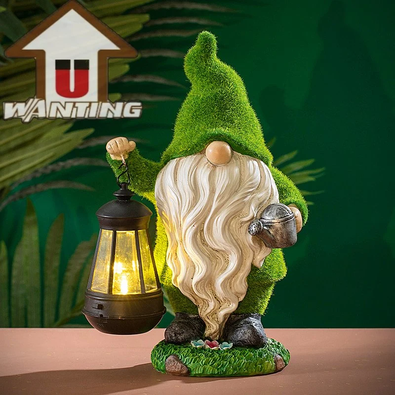 Polyresin Gnomes Solar Light Welcome Sign Decor Yard ornaments Outdoor Iluminação de paisagem