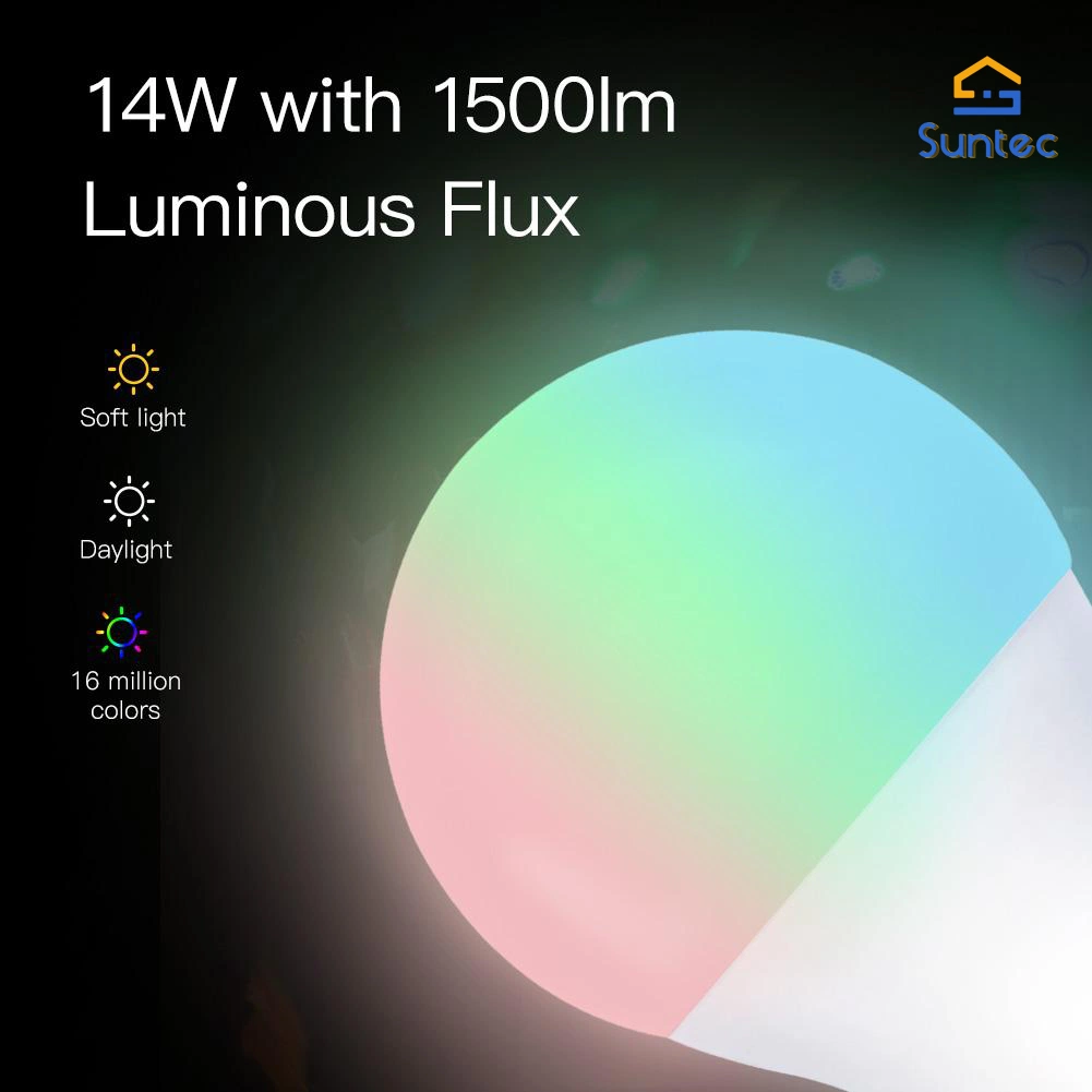 Lâmpada LED inteligente WiFi controlo de voz sem fios 16 milhões Lâmpada regulável em cores