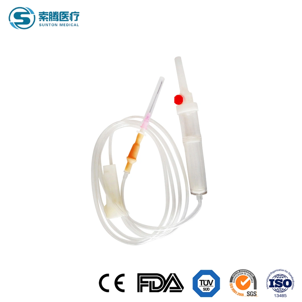 Sunton Blood Transfusion Set Prime China Blood Transfusion Set Factory Sangre venosa desechable recogida de muestras aguja aguja ultrafina transfusión de sangre Establecer