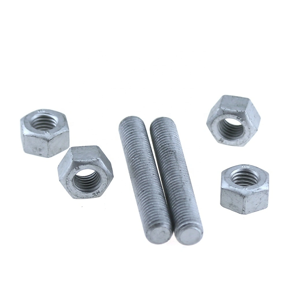 M3 M4 Galvanized Fasteners Threaded Rods Double End Stud Bolt