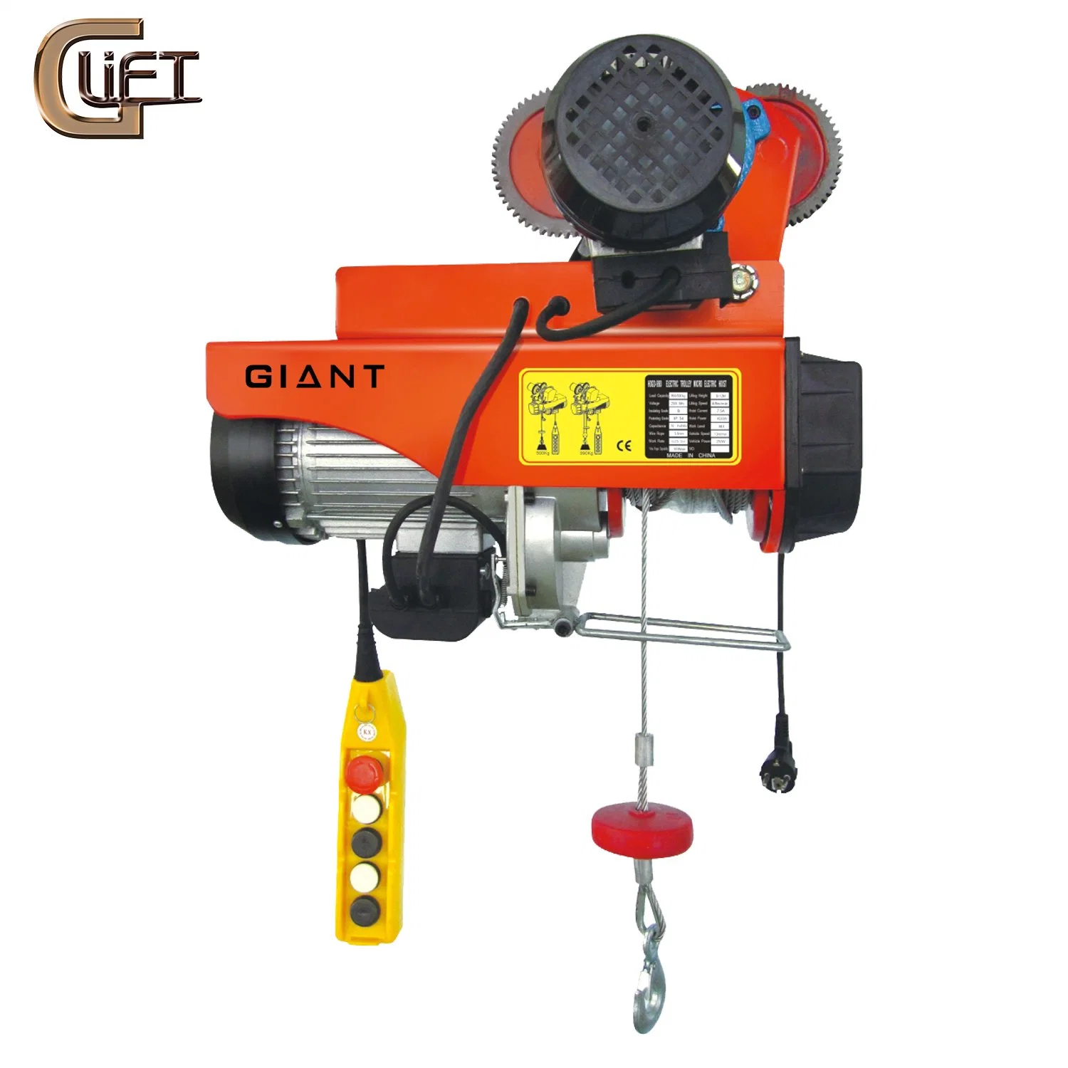 Best Sell 100kgs-990kgs Mini Electric Hoist/Wire Rope Winch/Electric Wire Rope Block with Single/Double Hook Optional Electric Trolley (HGS)