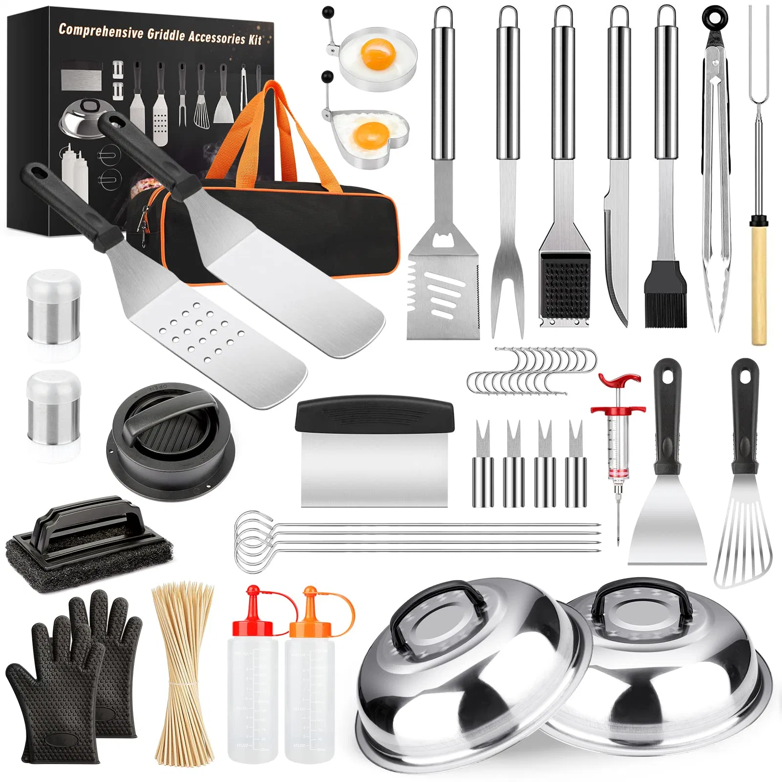 Acessórios para churrasco Kit profissional 135 PCS Griddle Grill Tools Set Para o Chefe de Campo