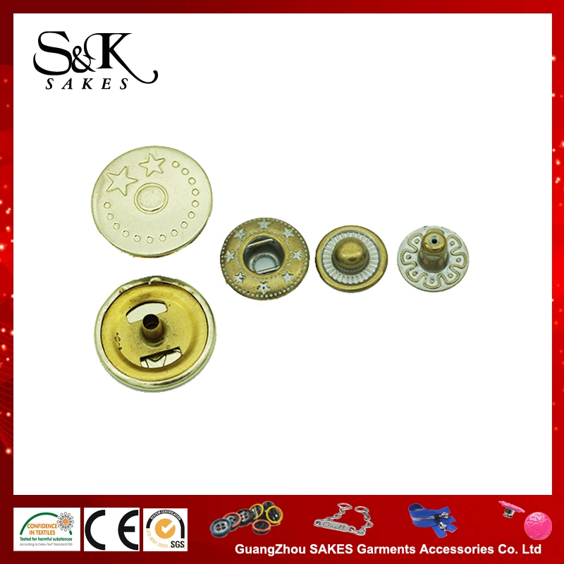 Spring Type Metal Button Snap Fastener Button with Good Price for Garments