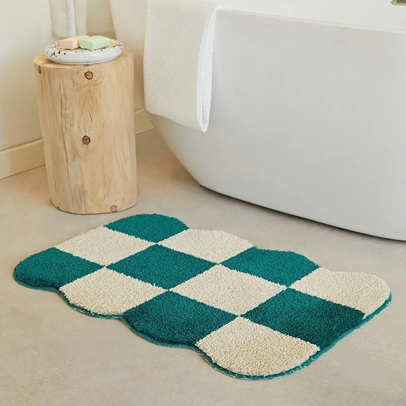 Anti-Slip Soft Quick Dry Custom Plush Tufted Square Bathroom Shaggy Rug Bathmat