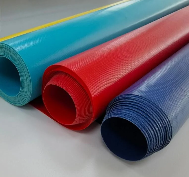 580GSM 630GSM 660GSM 750GSM 1300d 0,6 mm de 100% poliéster tela PVC vinilos lonas Lona de PVC de rollo carretilla carretilla textil Cortinas de lona