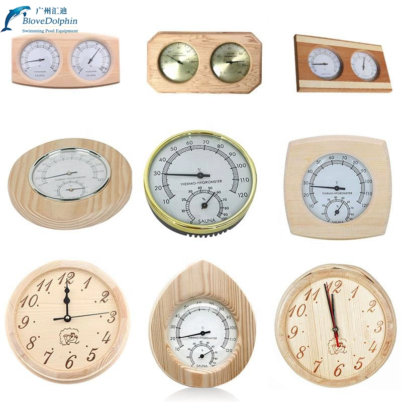 Sauna Thermohygrometer Wooden Mechanical Thermohygrometer Sauna Room Accessories