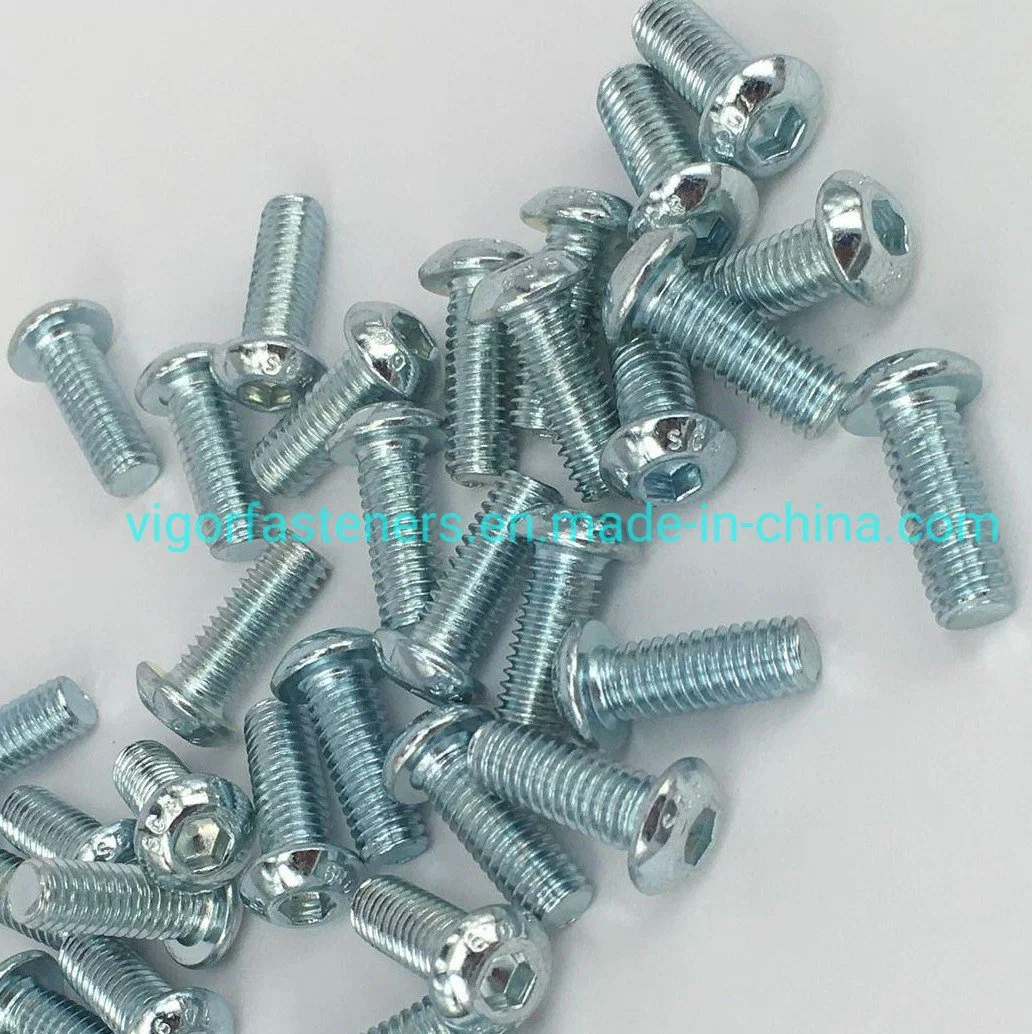 White Zinc Plated Grade 10.9 ISO7380 Button Head Cap Screws Ml40cr Hex Socket Round Head Screw Allen Screw Alloy Steel Scm435