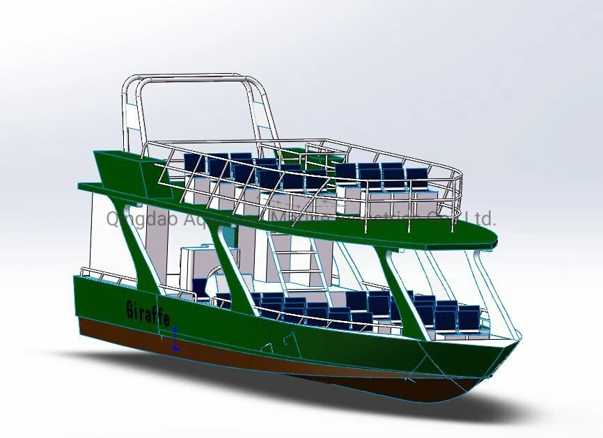 Aqualand 39feet 12m 50pax Aluminum Double Deck Passenger Ferry /Aluminium Speed Motor Water Taxi (PC1200d)