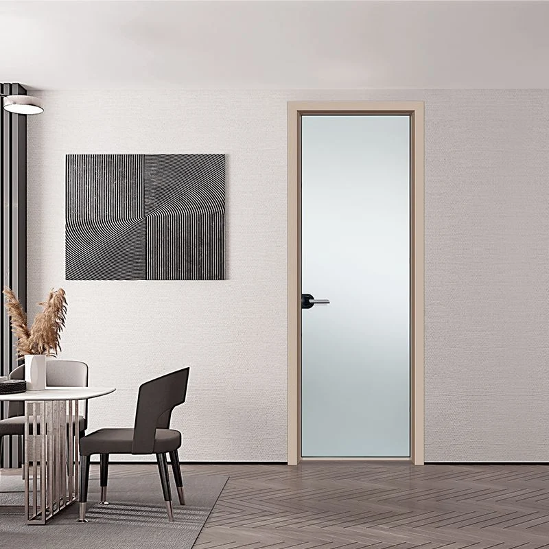 European Design Luxury Slim Narrow Frame Glass Door Casement Door Toilet Kitchen Aluminium Bathroom Door