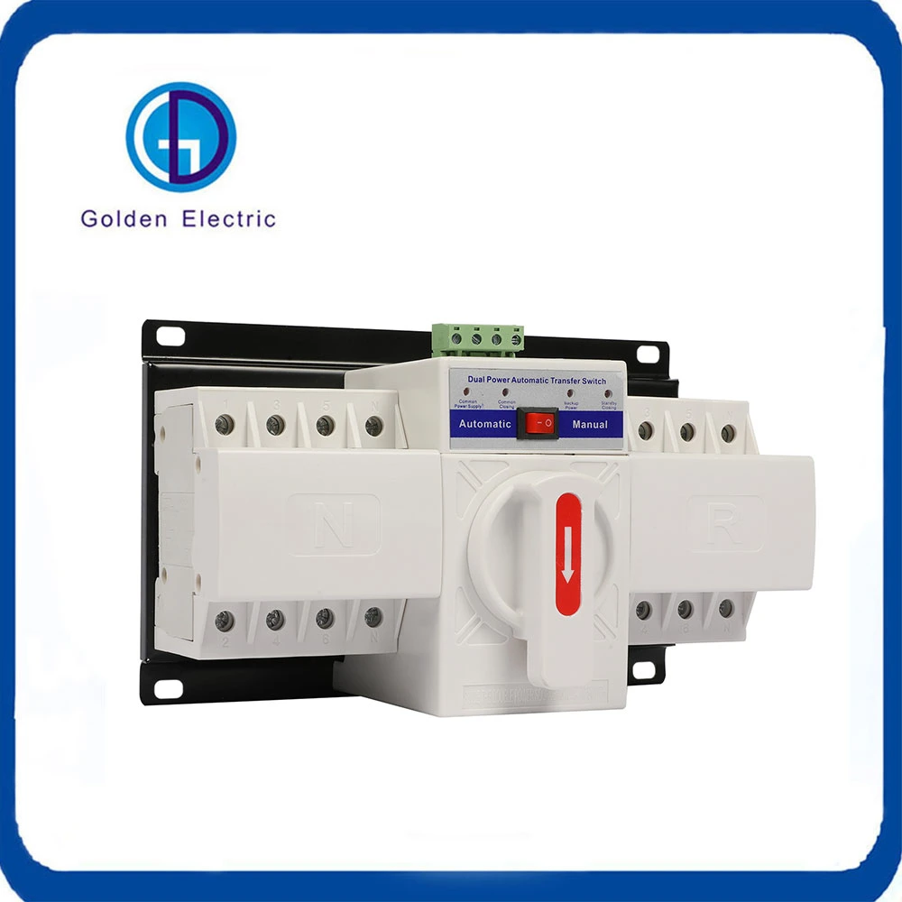 Automatic Transfer Switch Manual Change Over Switch 63A 2p Generator ATS Controller Dual Power Switch for Generator System