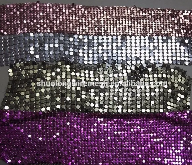 Decorative Sequin Fabric Aluminum Metal Mesh Chain Mail