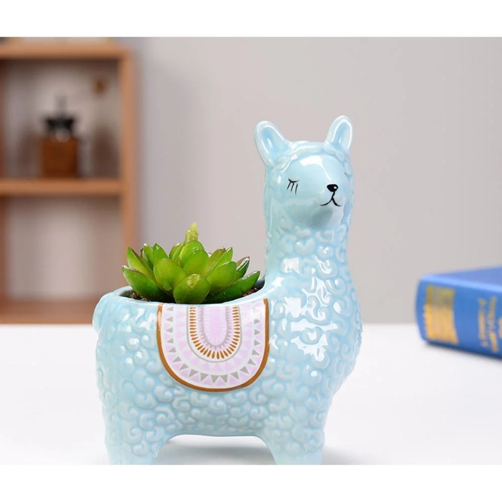 Cute Design Sheep Ceramic Flowerpot Herb Succulent Indoor Outdoor Decoration Ci20601