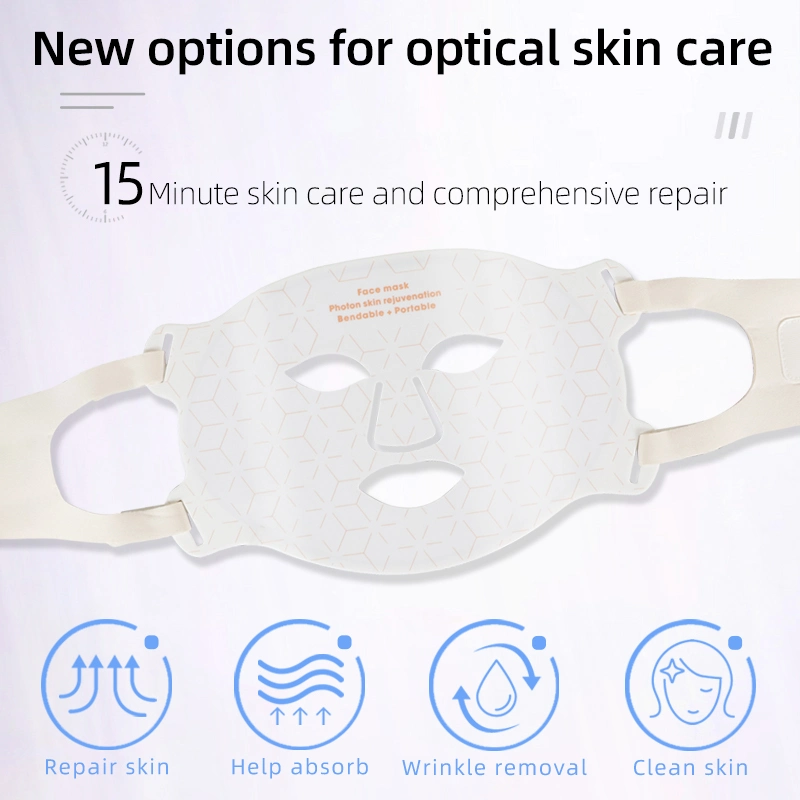 Stimulieren Sie die Durchblutung 4in1colors Silikon rot LED-Lichttherapie täglich Gesichtsmaske Verwenden