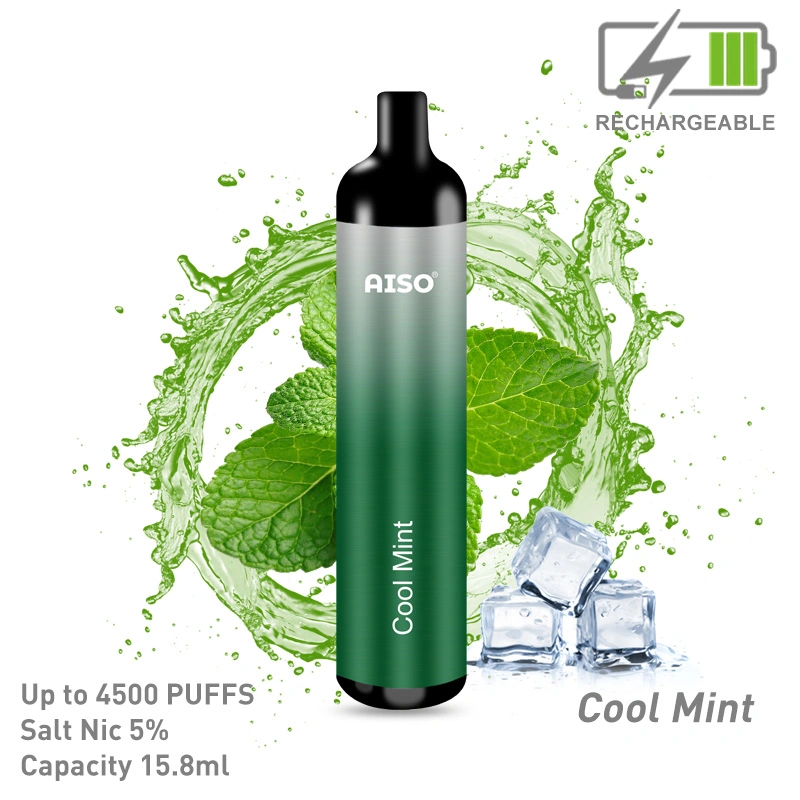 Barre d'AISO 4500 bouffées Vape stylo jetable avec 15,8 ml de sel de 5 % de la nicotine d'E-Jus de fruits